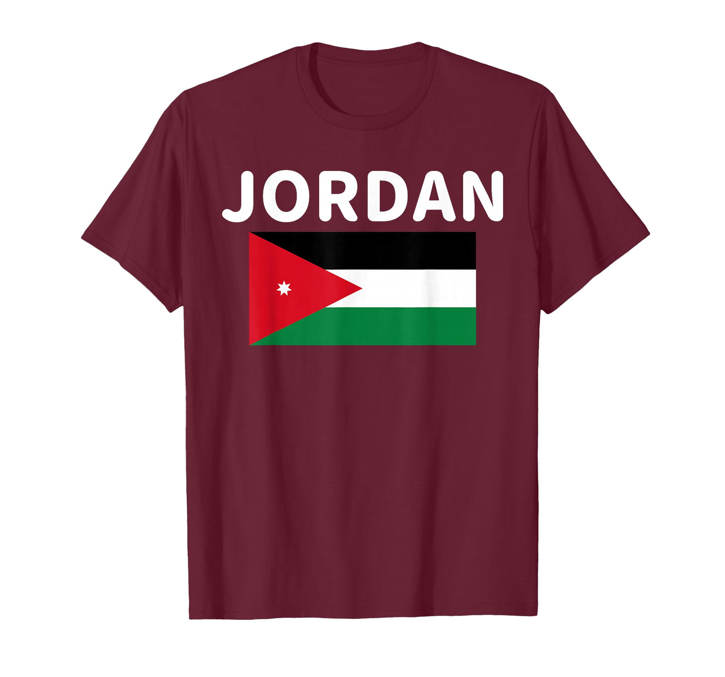 Jordan, Jordanian Country Flag Print T-Shirt