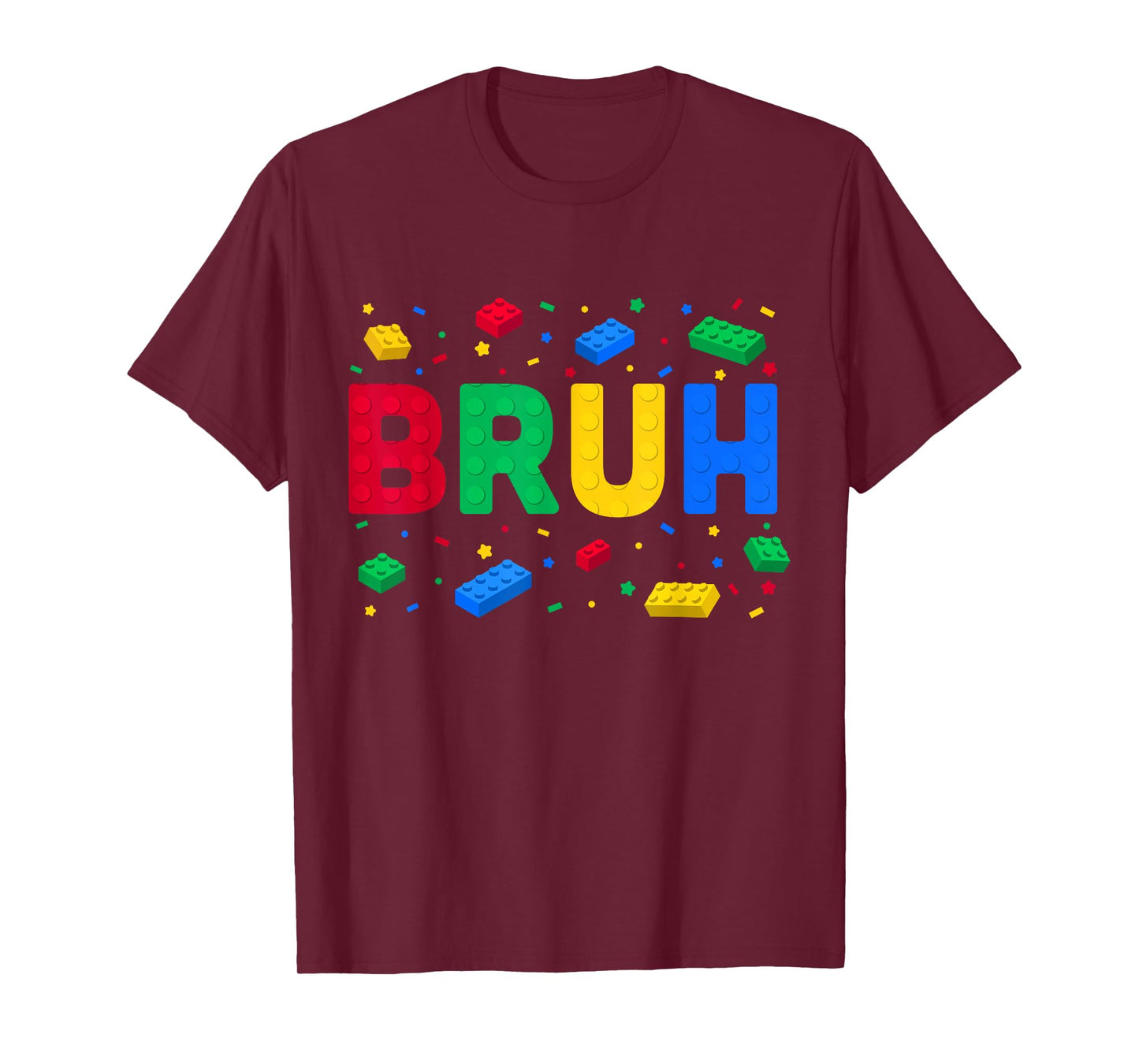 Funny Bruh Brick Builder Boys Kids Toddler Building Block T-Shirt