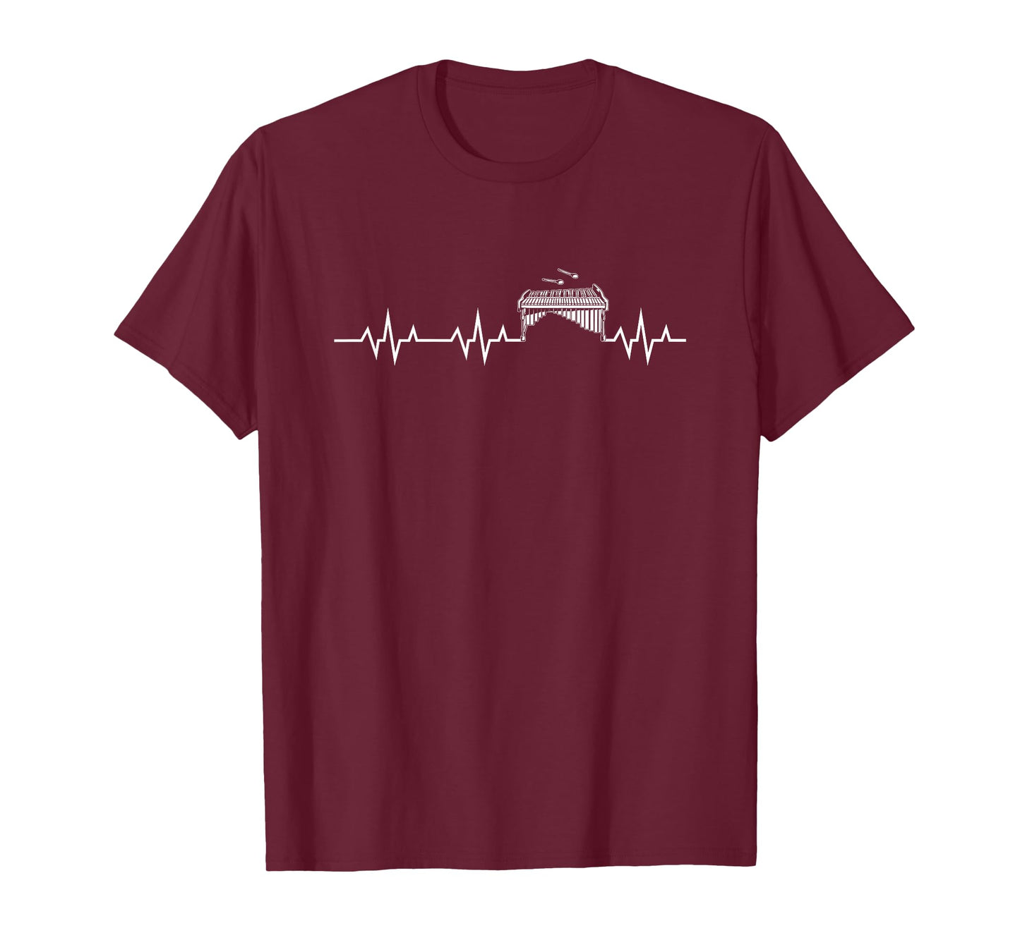 Front Ensemble Marching Band Gifts C.o. Marimba Heartbeat, Front Ensemble Marching Band Marimbist Unisex Adult Black T-Shirt