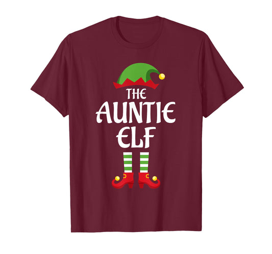 Auntie Elf Family Matching Group Christmas Aunt T-Shirt