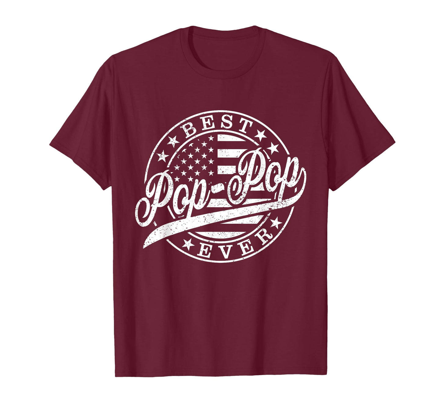 Best Pop Pop Ever American US Flag Funny Grandpa Fathers Day T-Shirt