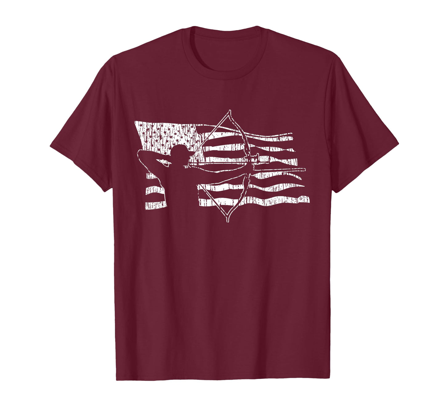 Bow Hunting American Flag Archery Patriotic Bow Hunter Gift T-Shirt for Women Men