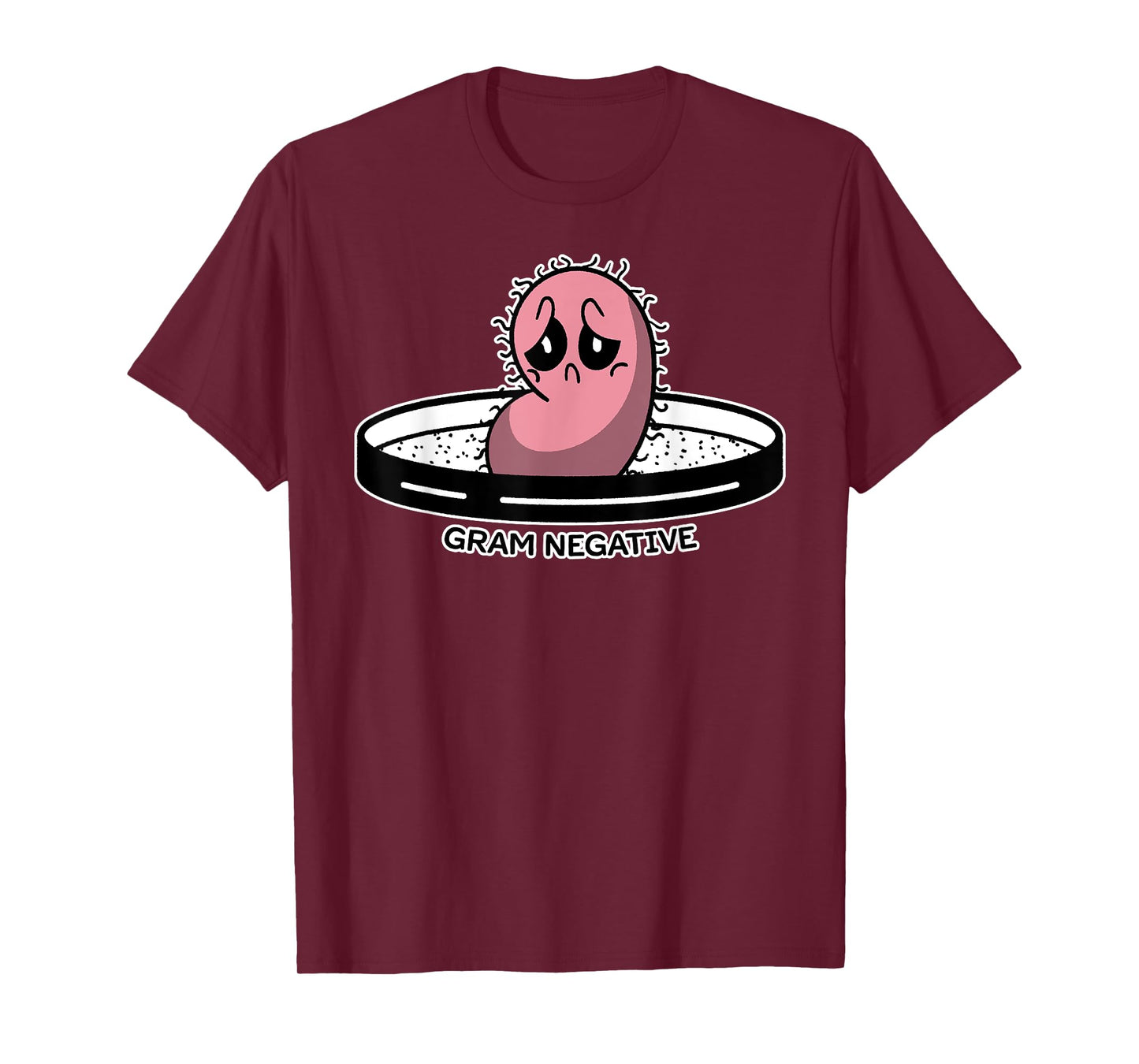 Cute Funny Negative Bacteria Microbiology Science Distressed T-Shirt