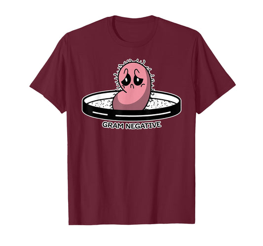 Cute Funny Negative Bacteria Microbiology Science Distressed T-Shirt