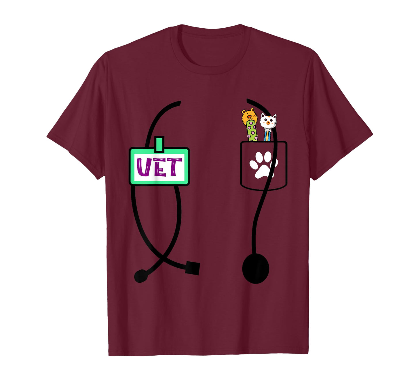 Veterinarian Costume Boys Girls Kids Animal Doctor Vet T-Shirt