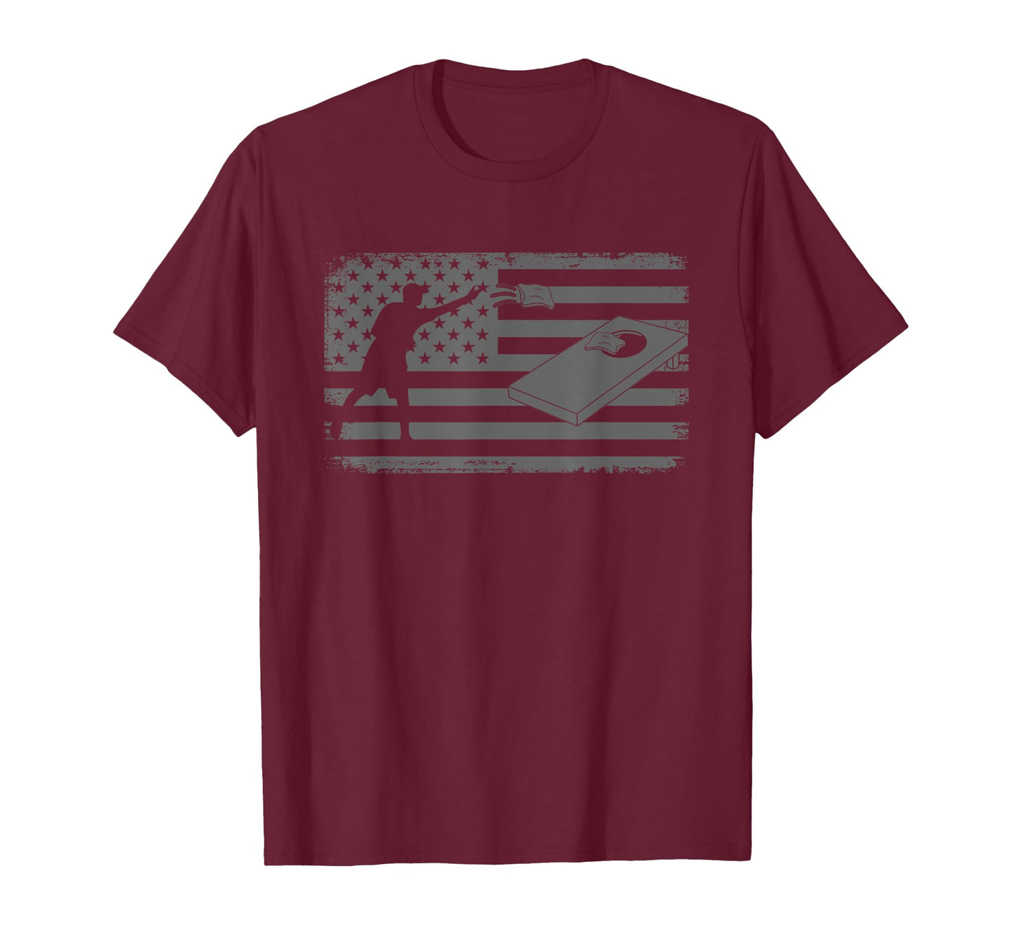 Cornhole Usa Flag Cornhole Team Bean Bag Funny Cornhole T-Shirt
