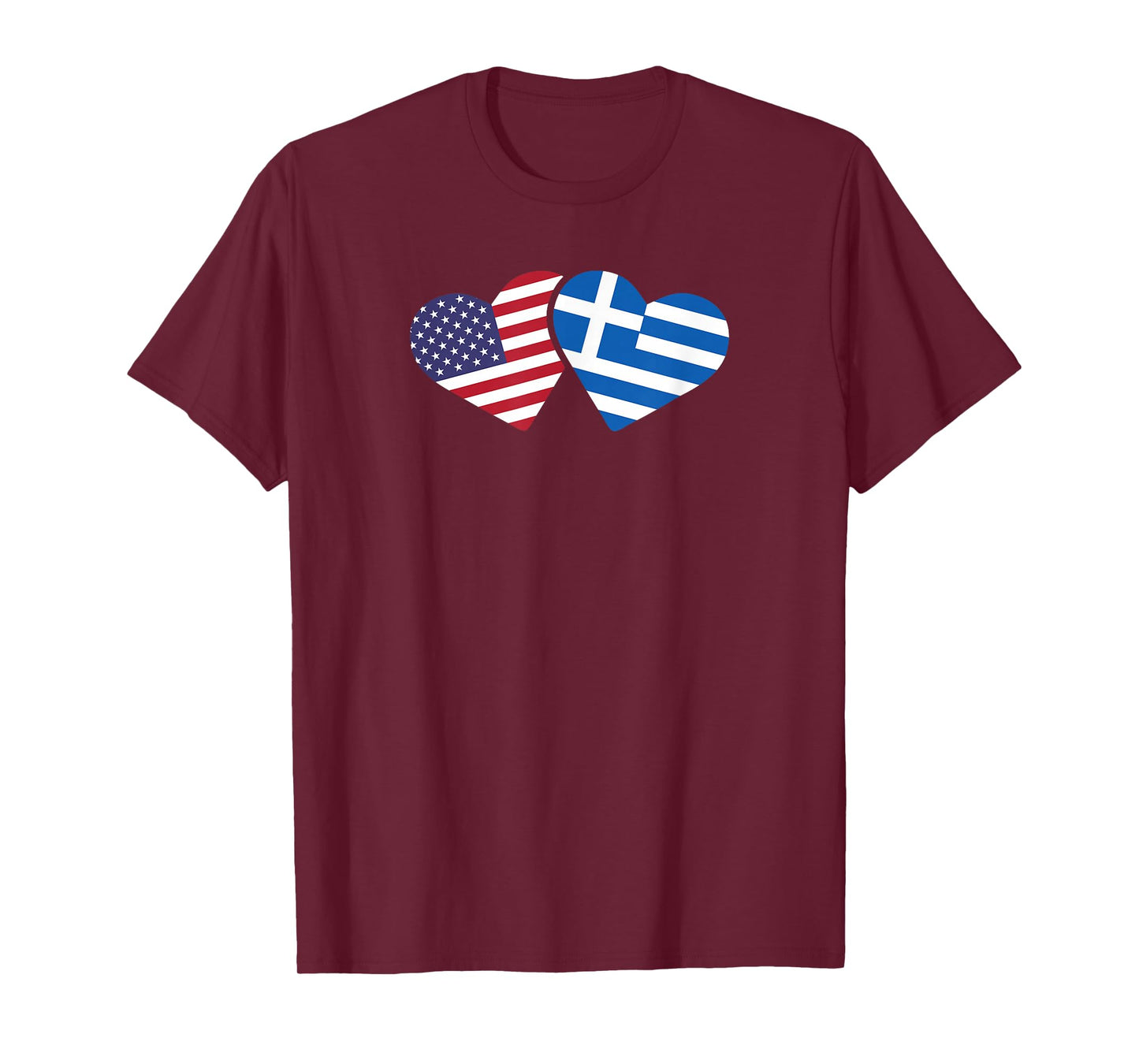 Greece USA Flag T Shirt Heart Greek American Love T-Shirt for Kids Men