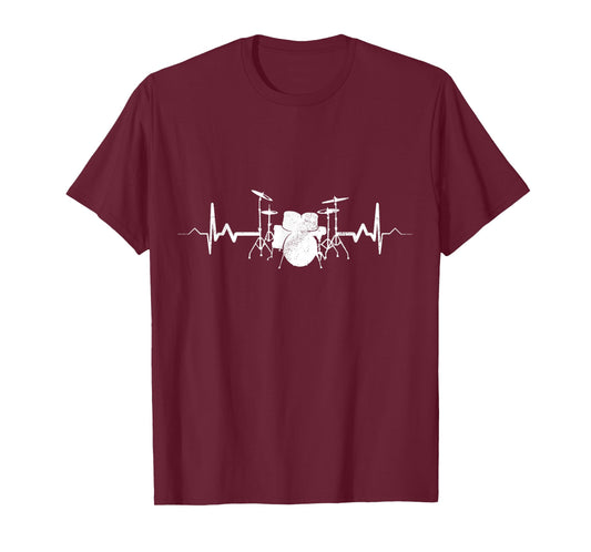 Drummer T-Shirt Drumming Heartbeat Drums Gift T-Shirt