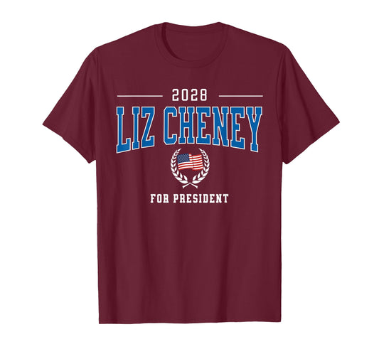 Liz Cheney 2028 for President Republican Patriotic US Flag T-Shirt
