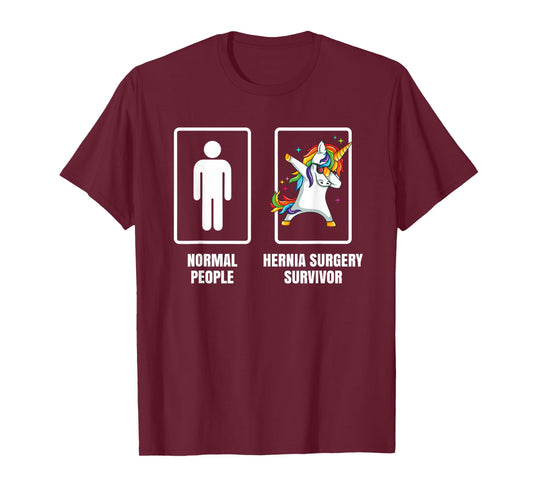 Dabbing Unicorn Hernia Surgery Survivor Recovery Get Well T-Shirt