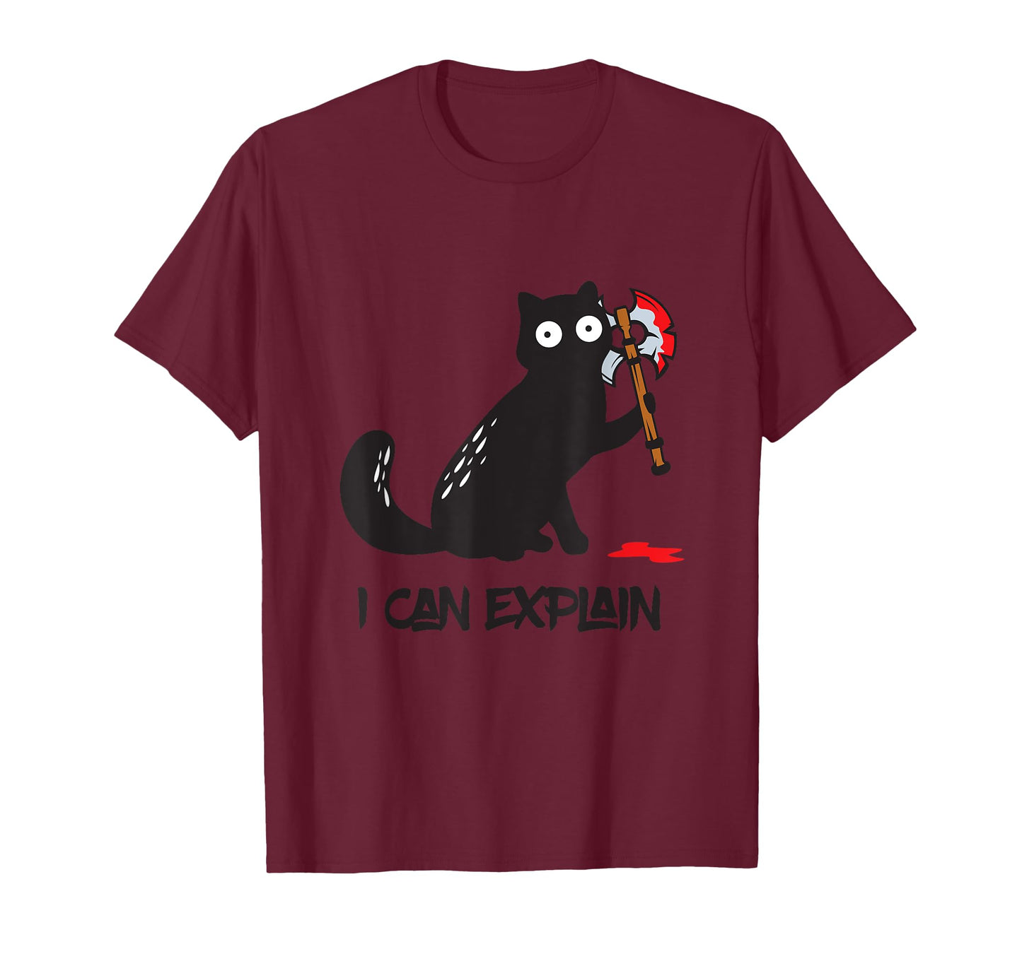 Funny killer cat with axe in the hand innocence in person T-Shirt