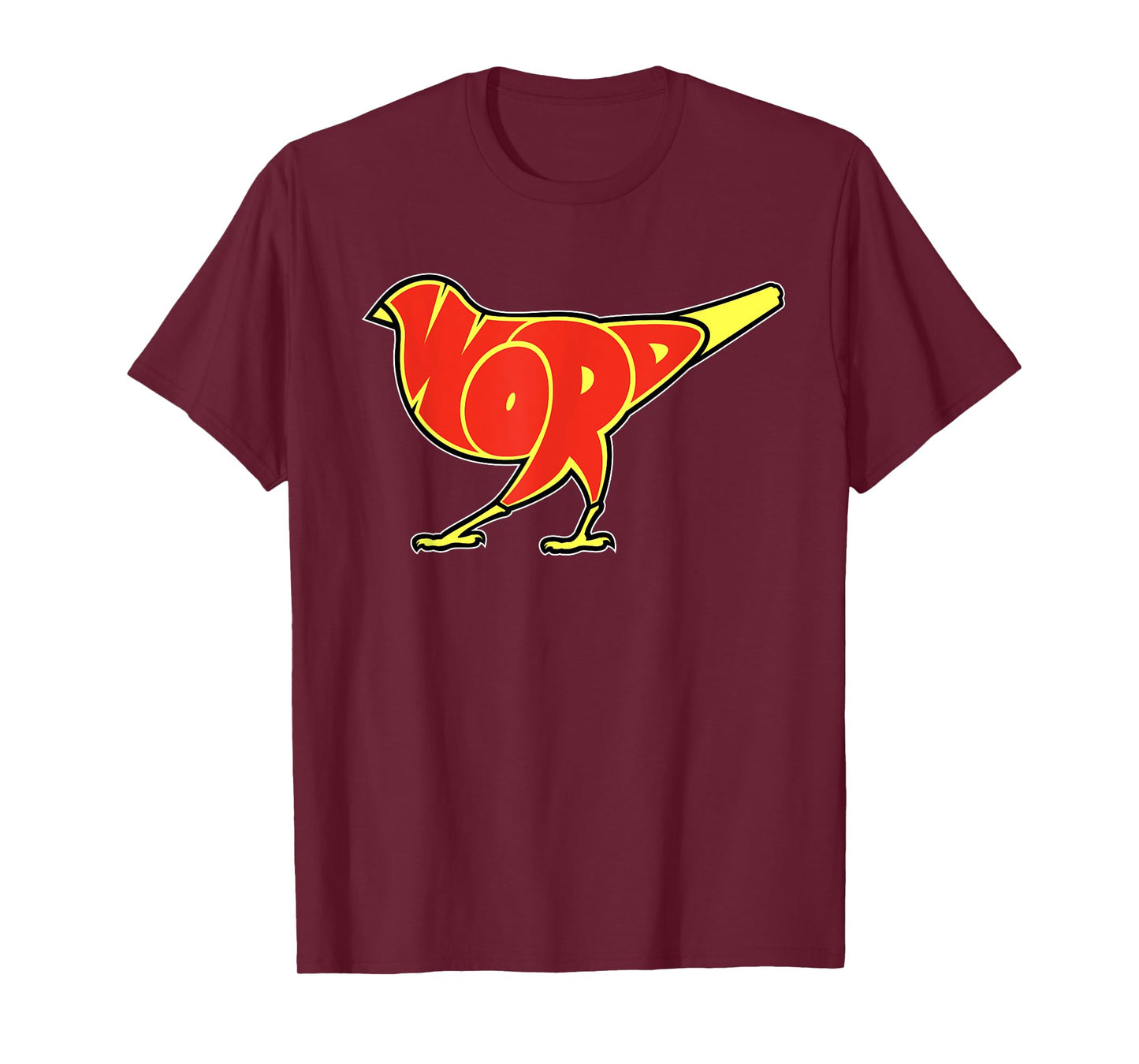 Taran Lopez Art Bird is the Word Unisex-Adults Black Cotton, Polyester Blend Modern Letter Print T-Shirt Small