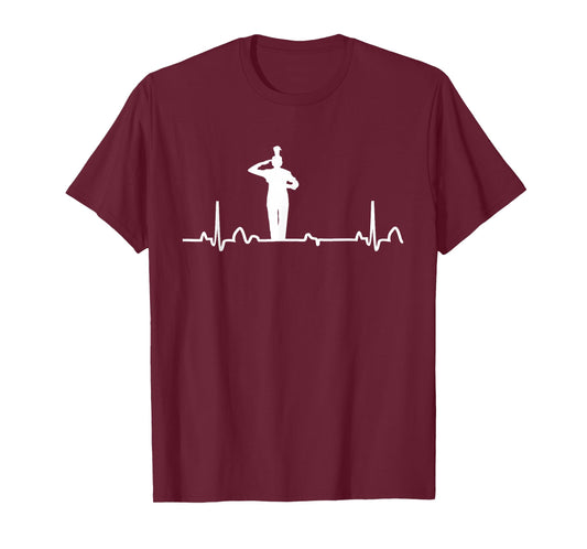 Drum Major Heartbeat Shirt Marching Band Apparel Tee T-Shirt