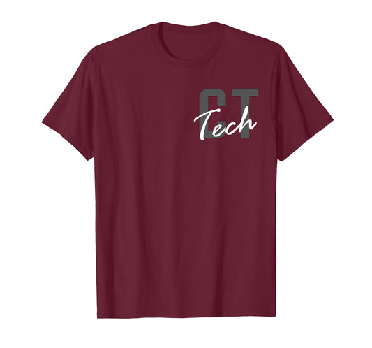 CT Tech Radiology Department Technologist Front Back Design T-Shirt