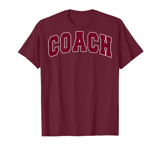 Coach Sports Trainer Vintage Varsity Team Red on The Back T-Shirt