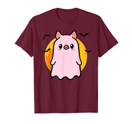 Cute Pig Ghost Kawaii Halloween T-Shirt