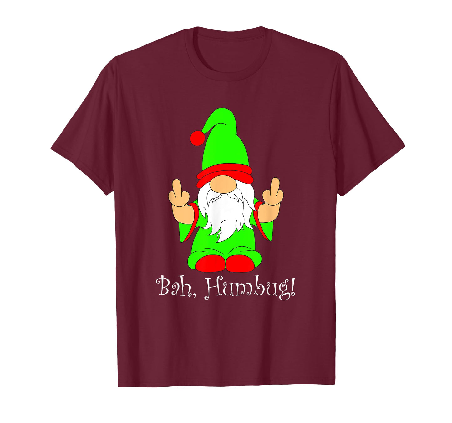 Bah Humbug, Funny Grumpy Christmas Scrooge Gnome T-Shirt