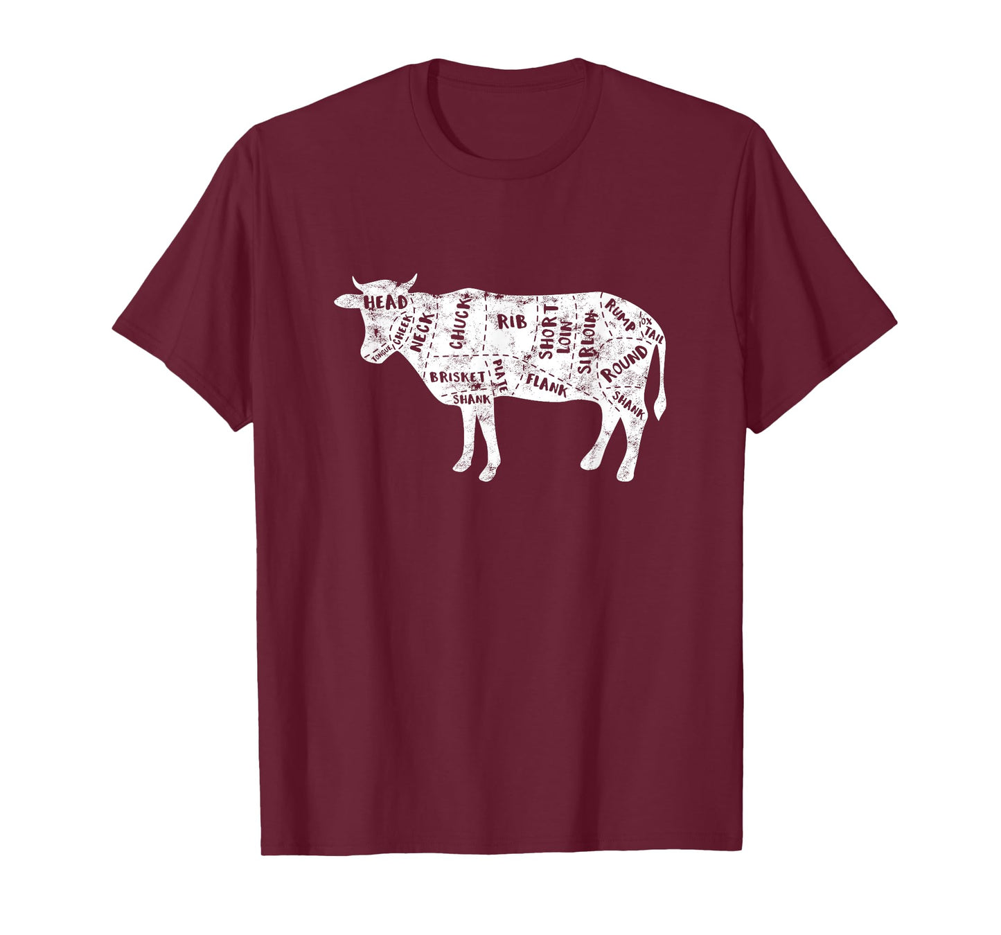 Cow Butcher Beef Cuts Diagram - Butching Meat Cutter T-Shirt