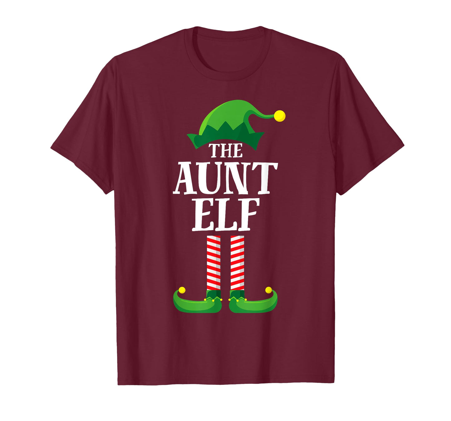 Aunt Elf Matching Family Group Christmas Party Pyjamas T-Shirt