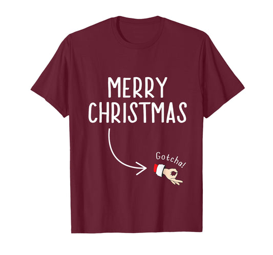 Circle Game Ok Hand Santa Merry Christmas T-Shirt
