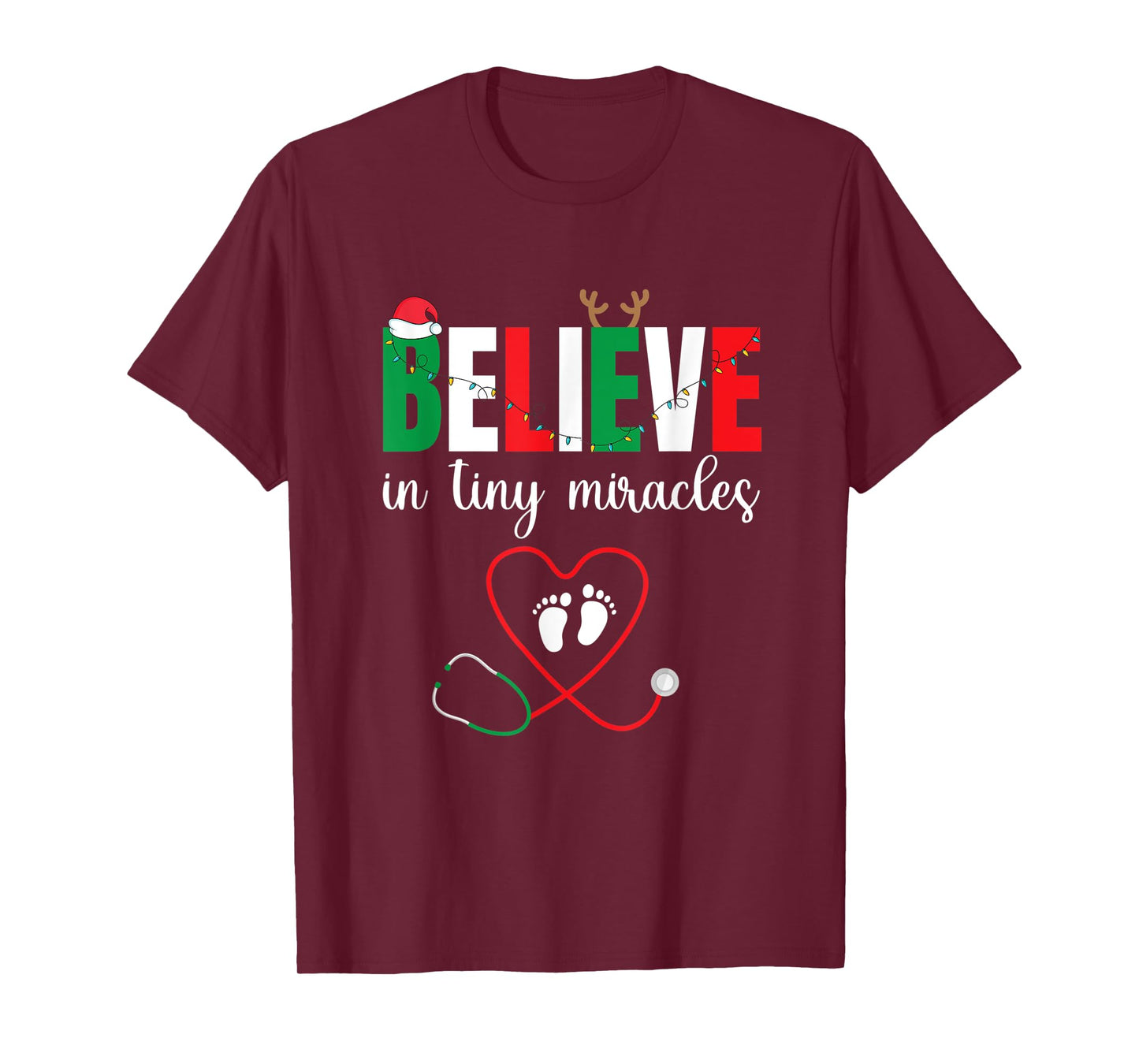 Christmas Baby Delivering - Cute Believe In Tiny Miracles T-Shirt