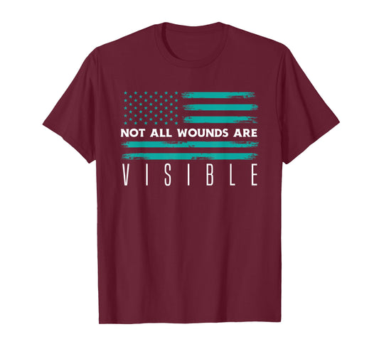 American Flag Not All Wounds Trigeminal Neuralgia Awareness T-Shirt