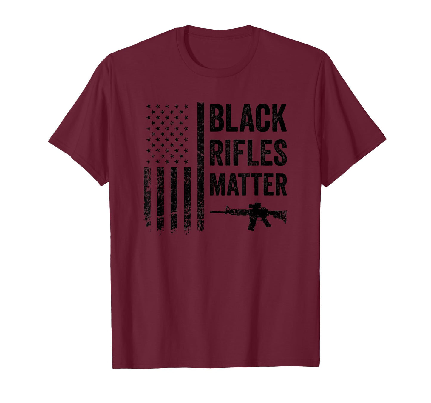 Black Rifles Matter - Funny Pro Gun Rights Camo USA Flag T-Shirt