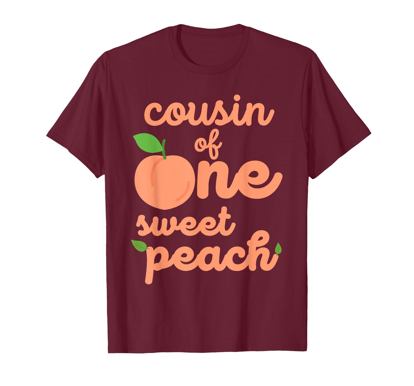 Cousin First Birthday One Sweet Peach Bday Family Matching T-Shirt