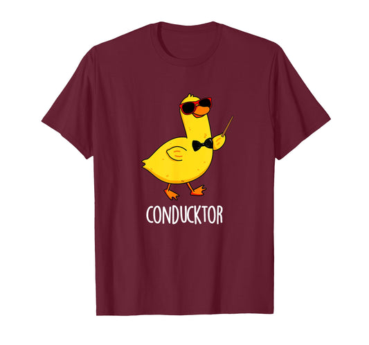 Con-duck-tor Funny Conductor Duck Pun T-Shirt