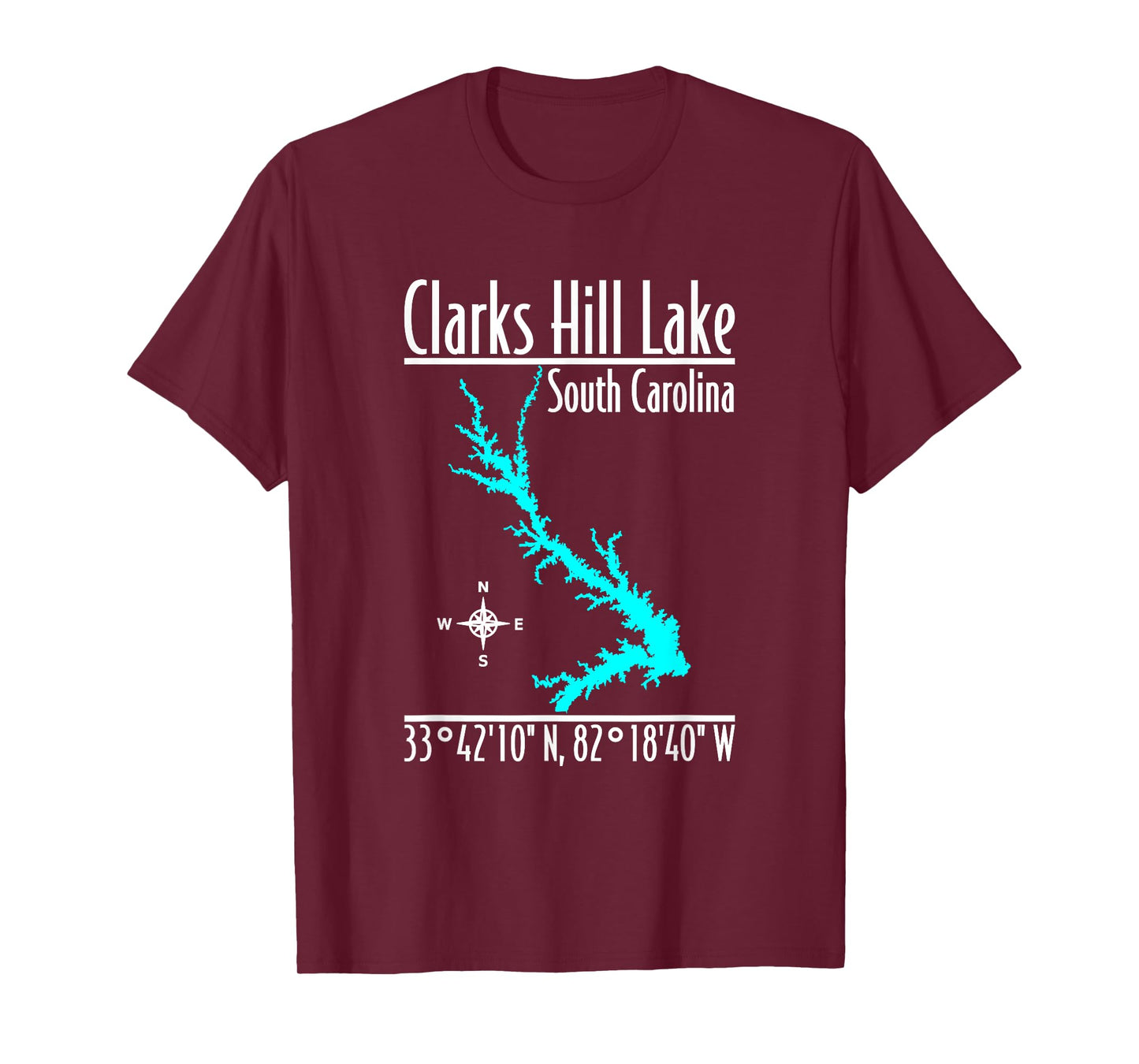 Modern Clarks Hill Lake - South Carolina T-Shirt