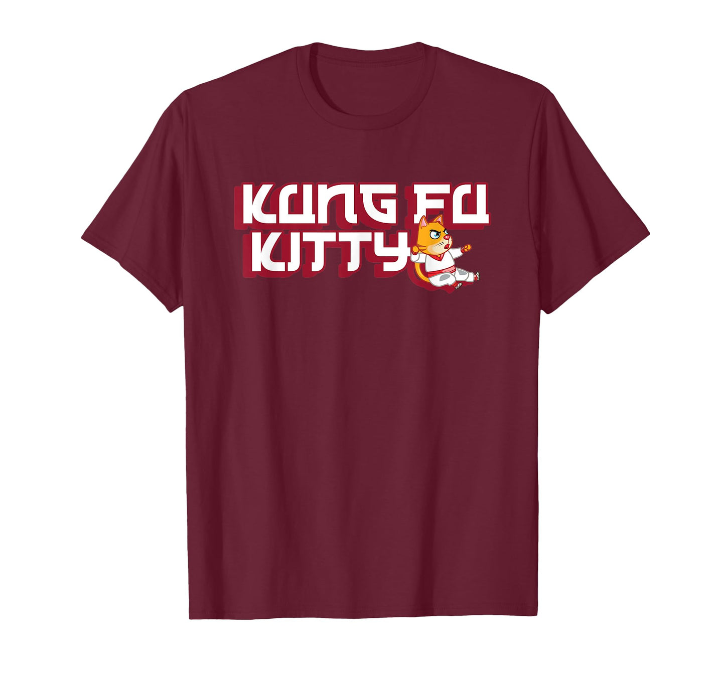 Kung Fu Kitty T-Shirt - Funny Cute Cat Kitten Martial Arts T-Shirt for Men Women Kids