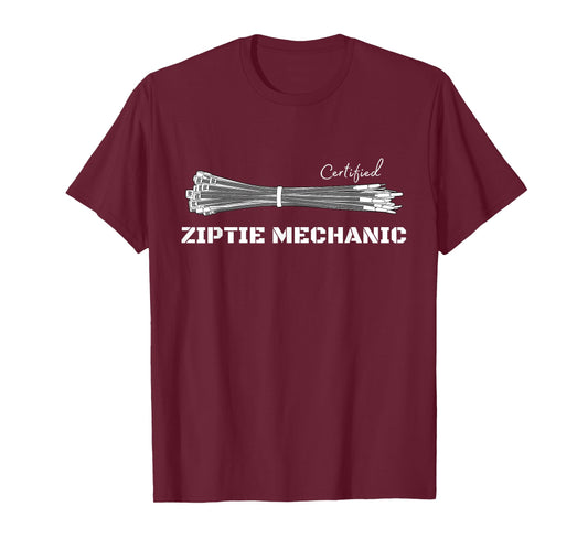 Certified Zip-tie Mechanic | Car DIY | Funny Automotive T-Shirt