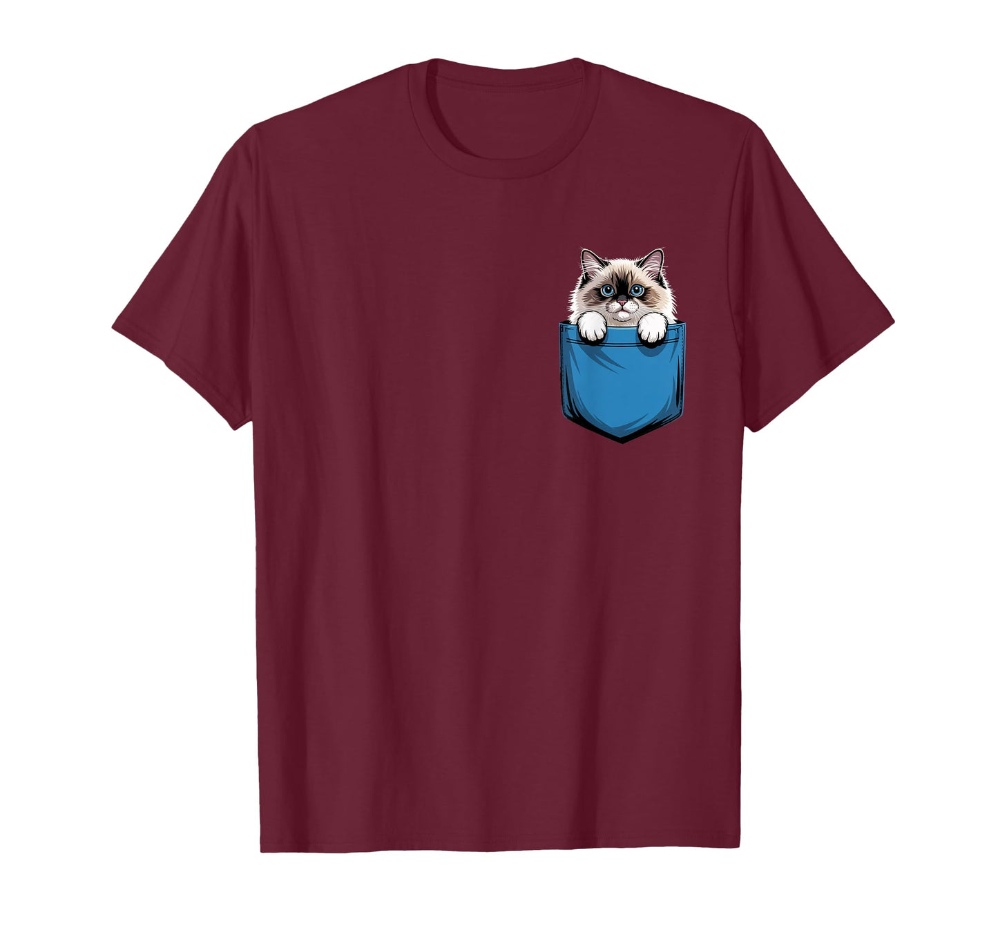 Cute Pocket Ragdoll Cat Lover Cat Mom T-Shirt