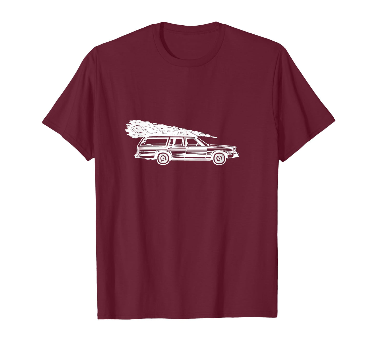 Fun Christmas Tree on Car Gift Design for Men, Women, Kids T-Shirt