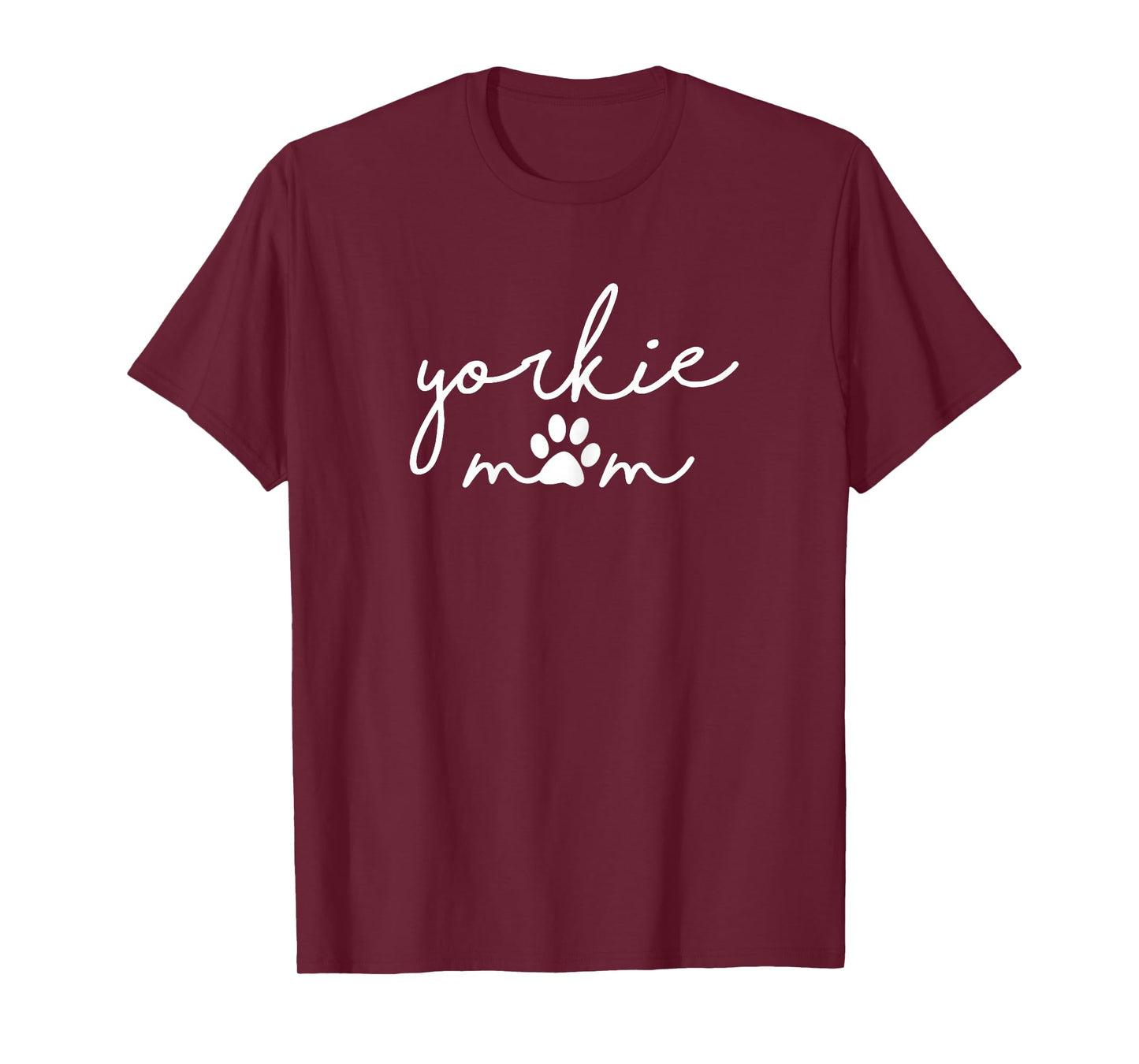 Yorkshire Terrier Dog Mama Yorkie Mom with Pawprint Simple T-Shirt