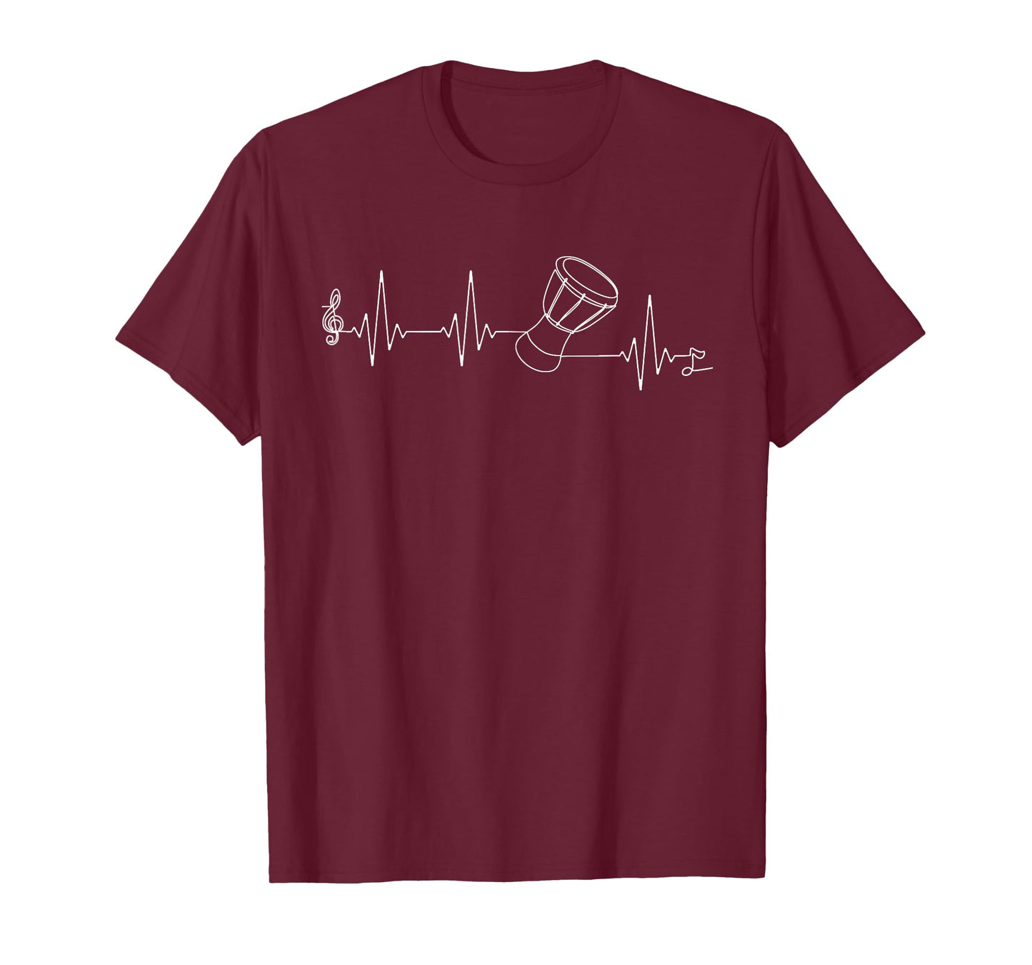 Djembe Drum Player Heartbeat Single Line for African Drum T-Shirt