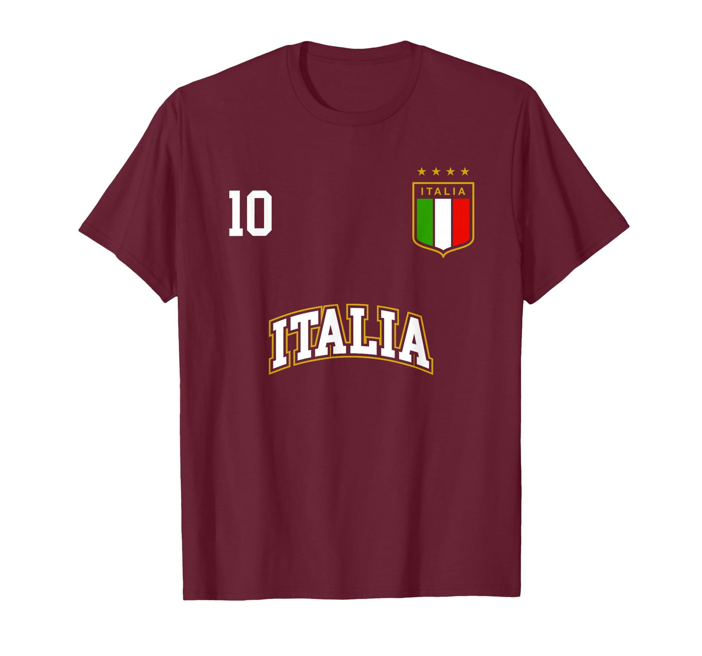 Italia Team Sports Number 10 Italy Soccer Italian Flag T-Shirt