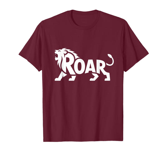 Roar Lion Word Art - Leo Zodiac Strength & Leadership Design T-Shirt