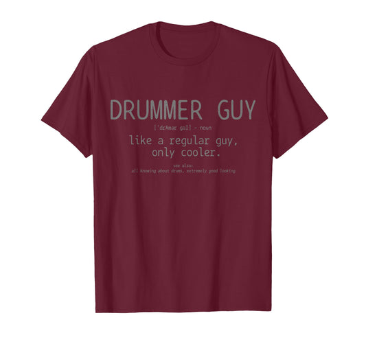 Drummer Guy Definition Funny Vintage Drums Drumming T-Shirt