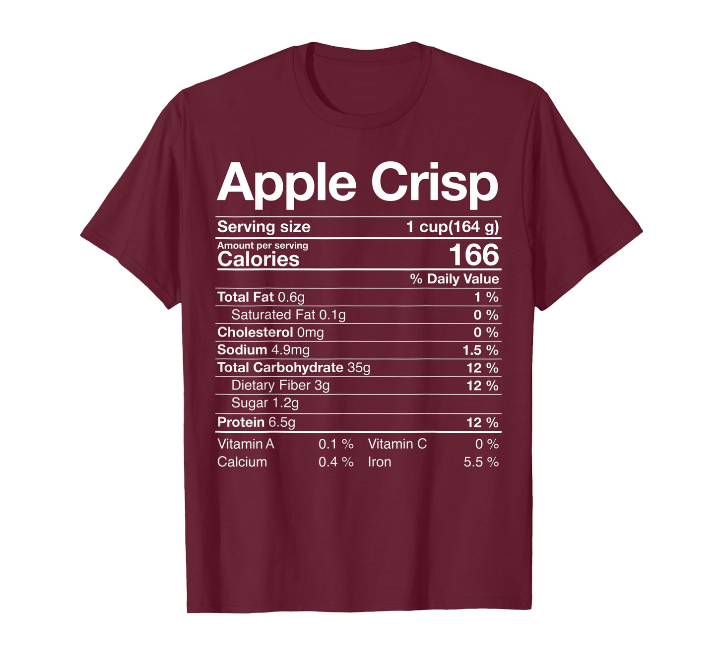 Apple Crisps Nutritional Fact Christmas Thanksgiving Gift T-Shirt
