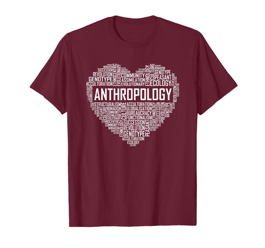 Anthropology Heart Gift Anthropologist Teacher Gifts Men Women T-Shirt