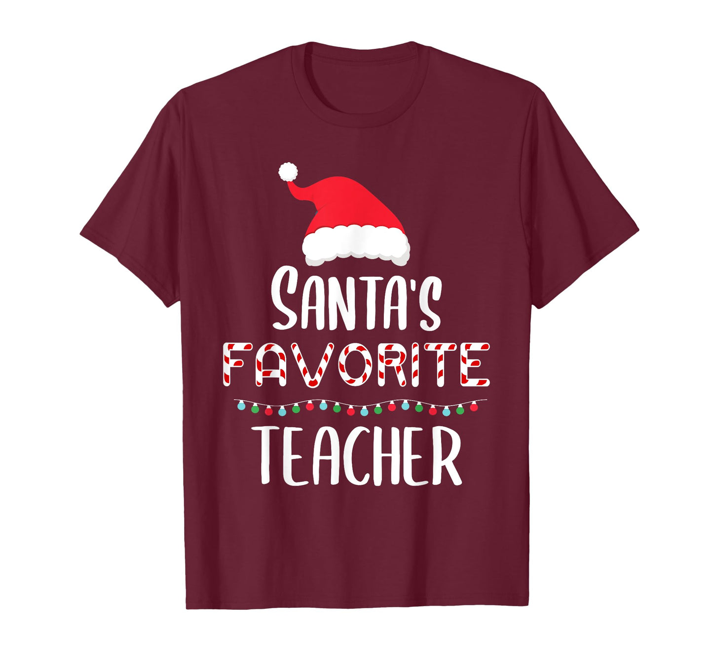 Santas Favorite Teacher Pajamas - Funny Xmas Teacher Costume Men Women Kids T-Shirt