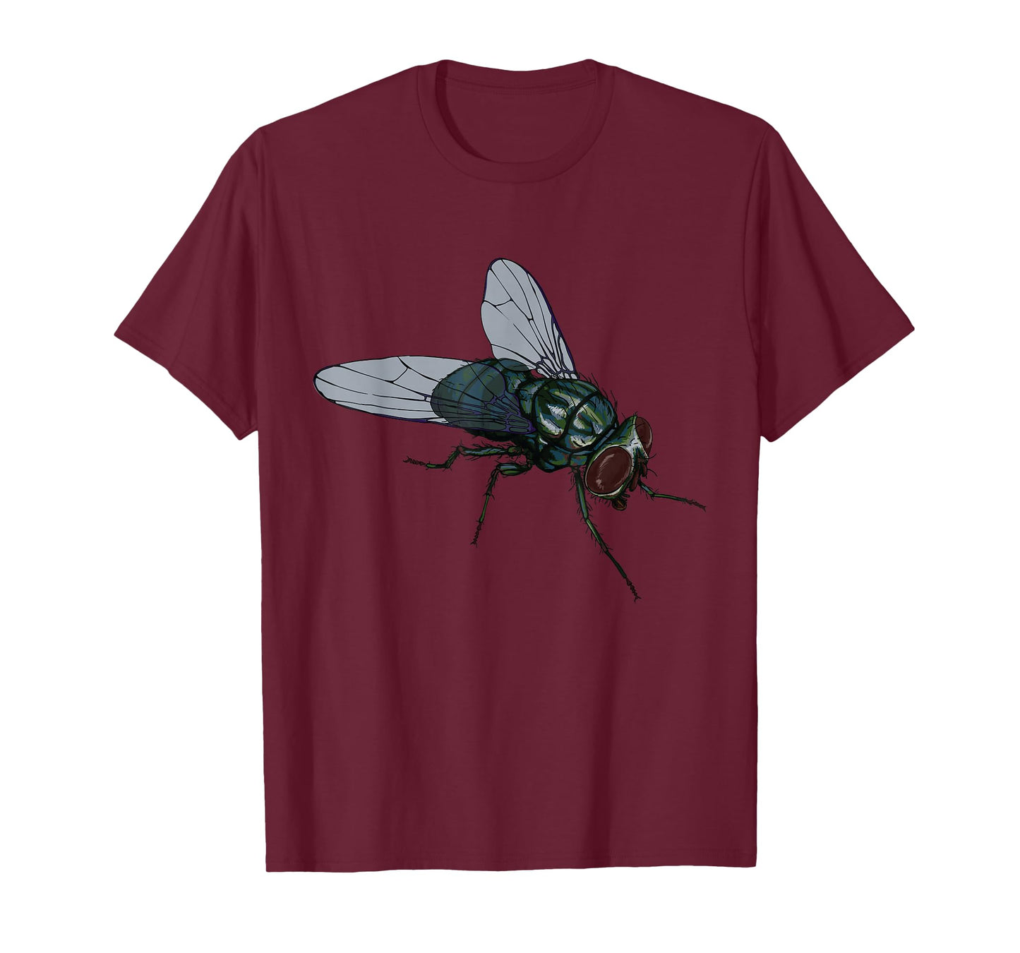 CRUDO Fly Common House Fly Insect Unisex-Adults & Kids Black Cotton 60%, Polyester 40% Short Sleeve T-Shirt