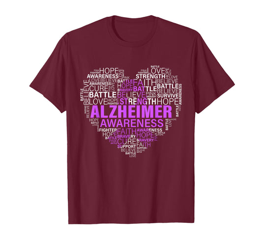 alzheimer awareness words support proud alzheimer warrior T-Shirt