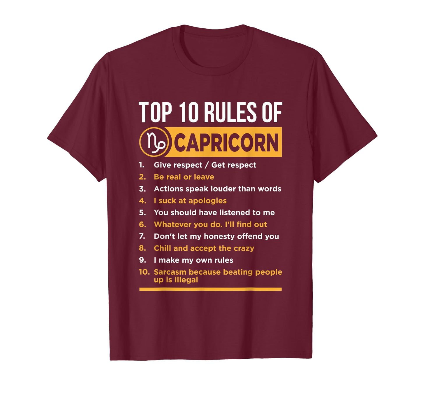 Capricorn Traits Facts Horoscope Zodiac Astrological Sign T-Shirt