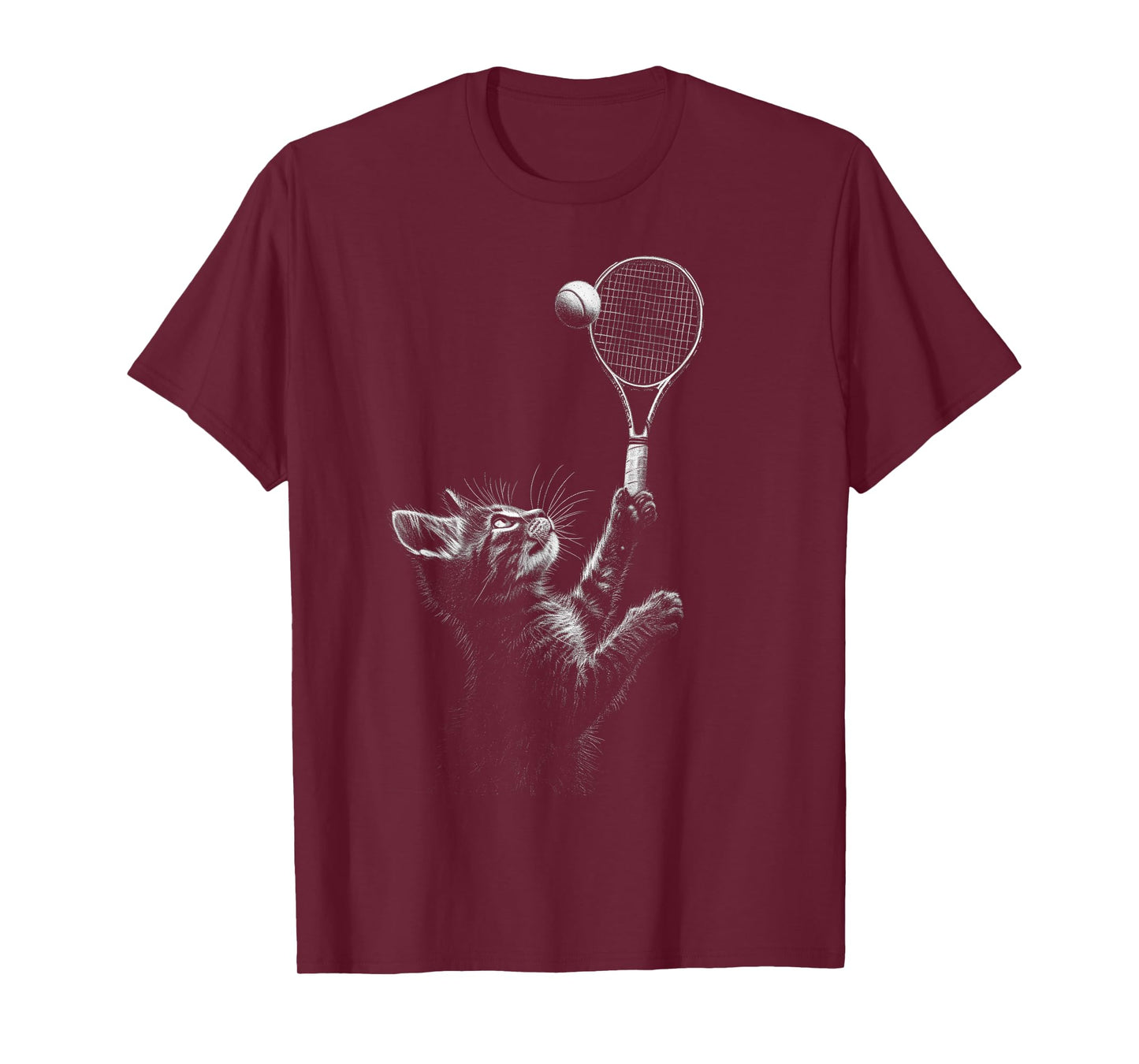 Funny Cat Playing Tennis - Tennis Racket Cat T-Shirt
