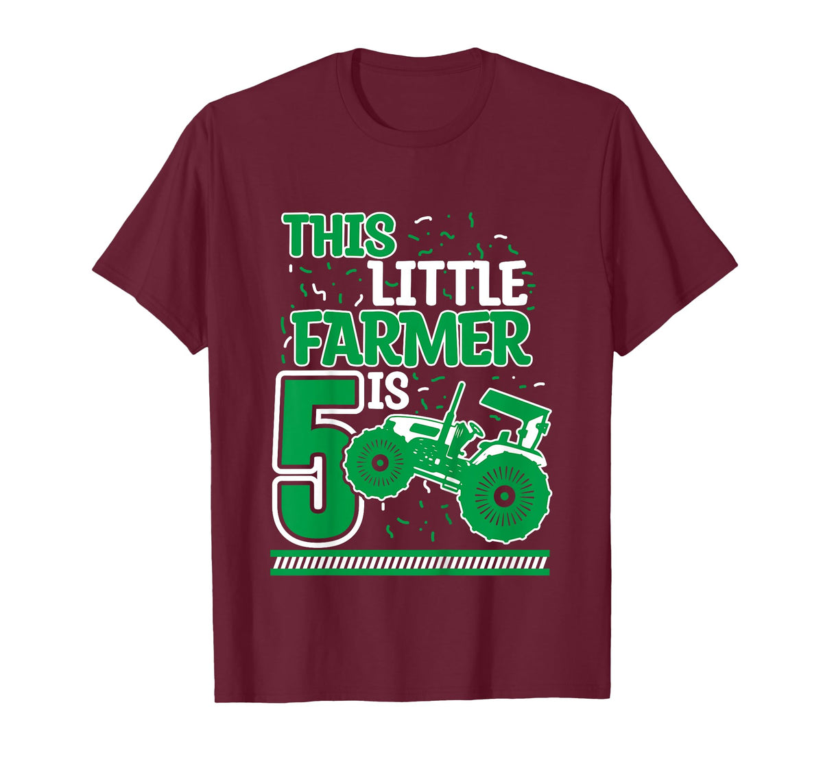 Kids 5 Years Old Boy Tractor Little Farmer 5th Birthday Kids T-Shirt