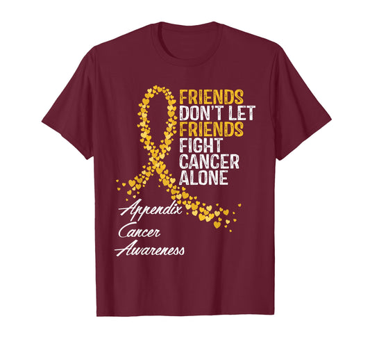 Appendix Cancer Awareness Friends Fighter Warrior Support T-Shirt