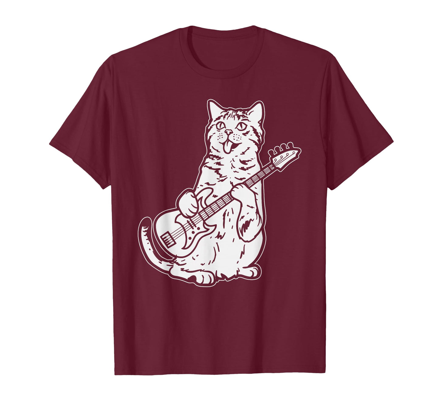 Cat Playing Bass Guitar Musician Animal Pet Music Lover Gift T-Shirt