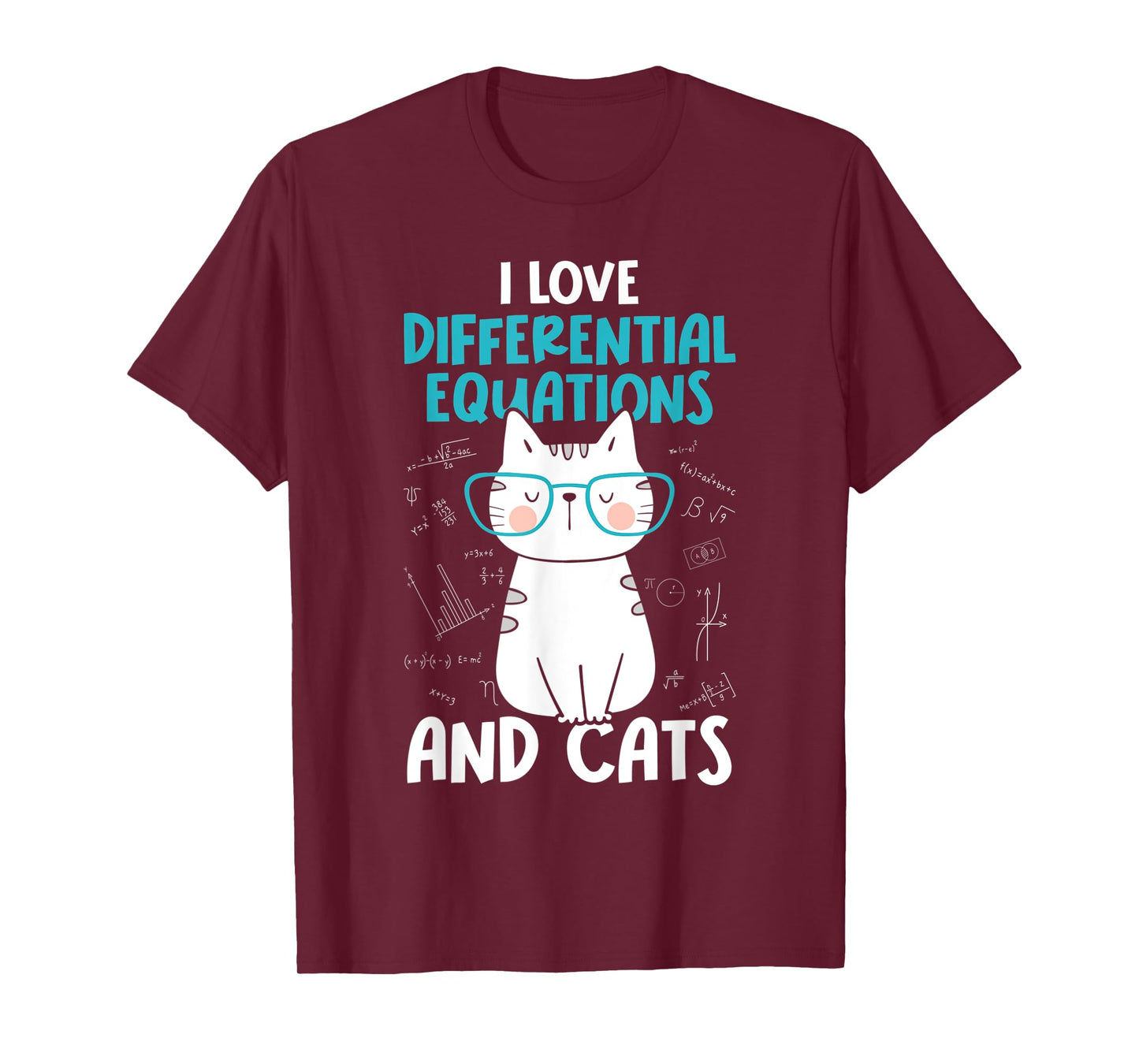 I Love Math and Cats - Funny Differential Equations T-Shirt